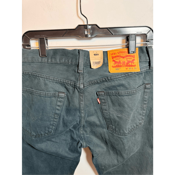 Brand New Levi's 501 Men's 30x30 Green/Blueish Button Fly Straight Leg Jeans - Picture 5 of 8